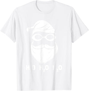 H2o H2o H2o Santa Claus Swimming Santa Hat Swimming Lover T-Shirt - T-Shirt | White