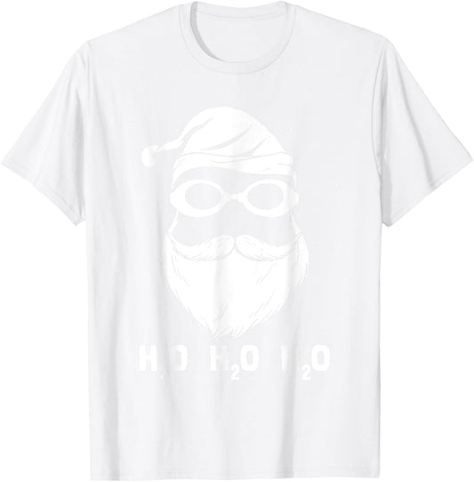 H2o H2o H2o Santa Claus Swimming Santa Hat Swimming Lover T-Shirt - T-Shirt | White