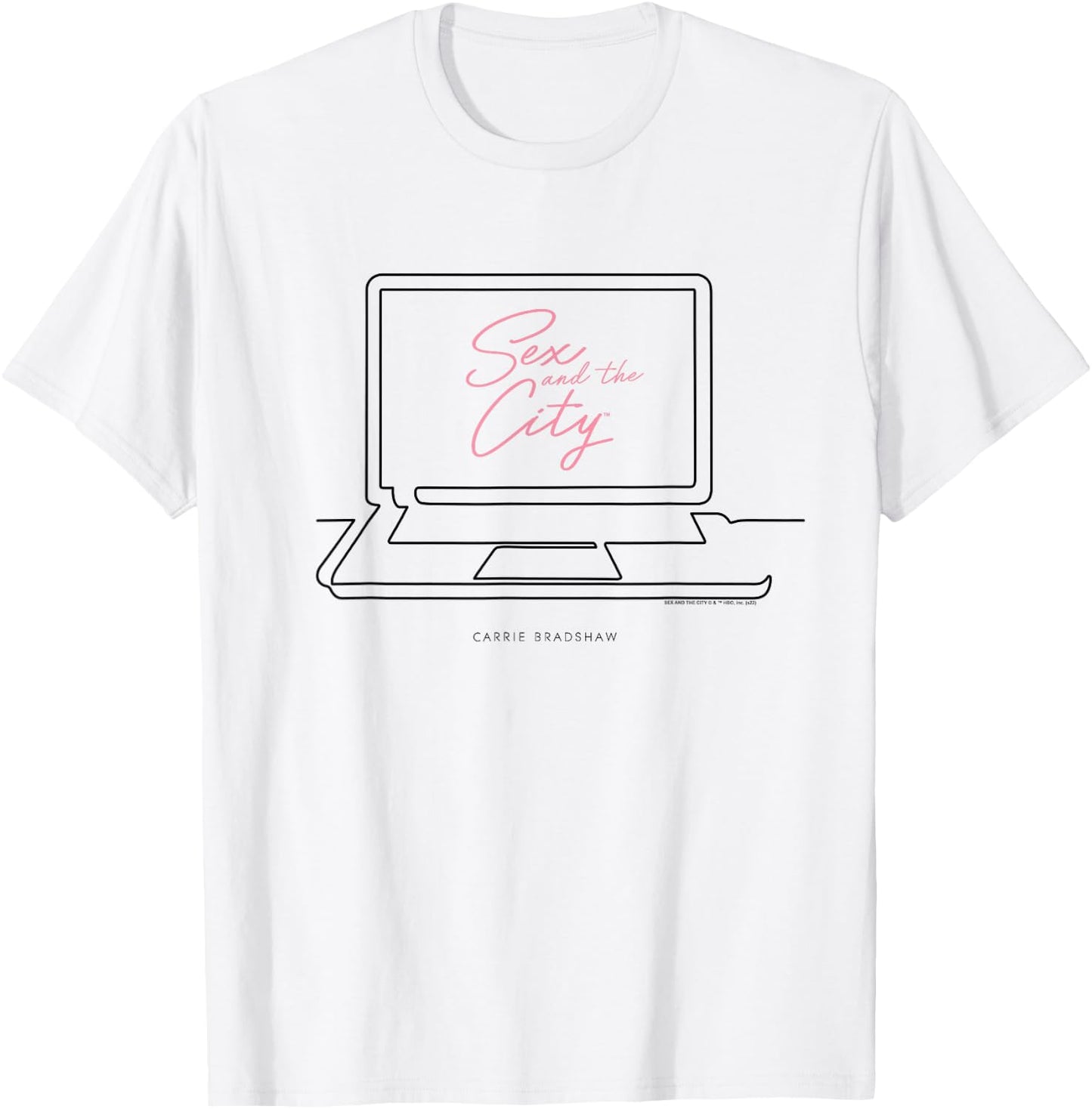 Sex and the City Carrie Bradshaw Laptop Design T-Shirt - T-Shirt | White