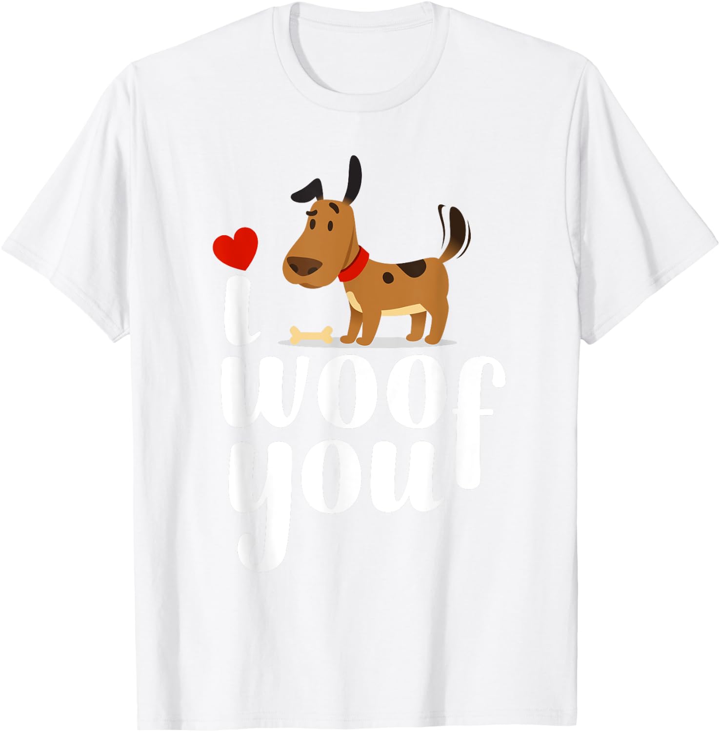I Woof You Dog Love Valentine T-Shirt - T-Shirt | White