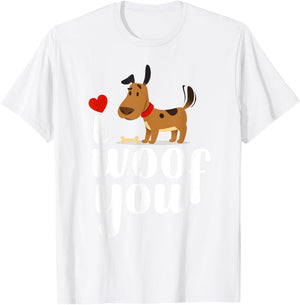 I Woof You Dog Love Valentine T-Shirt - T-Shirt | White