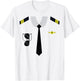 Airplane Pilot Costume Funny Aviation Uniform Men Boy Girl T-Shirt - T-Shirt | White