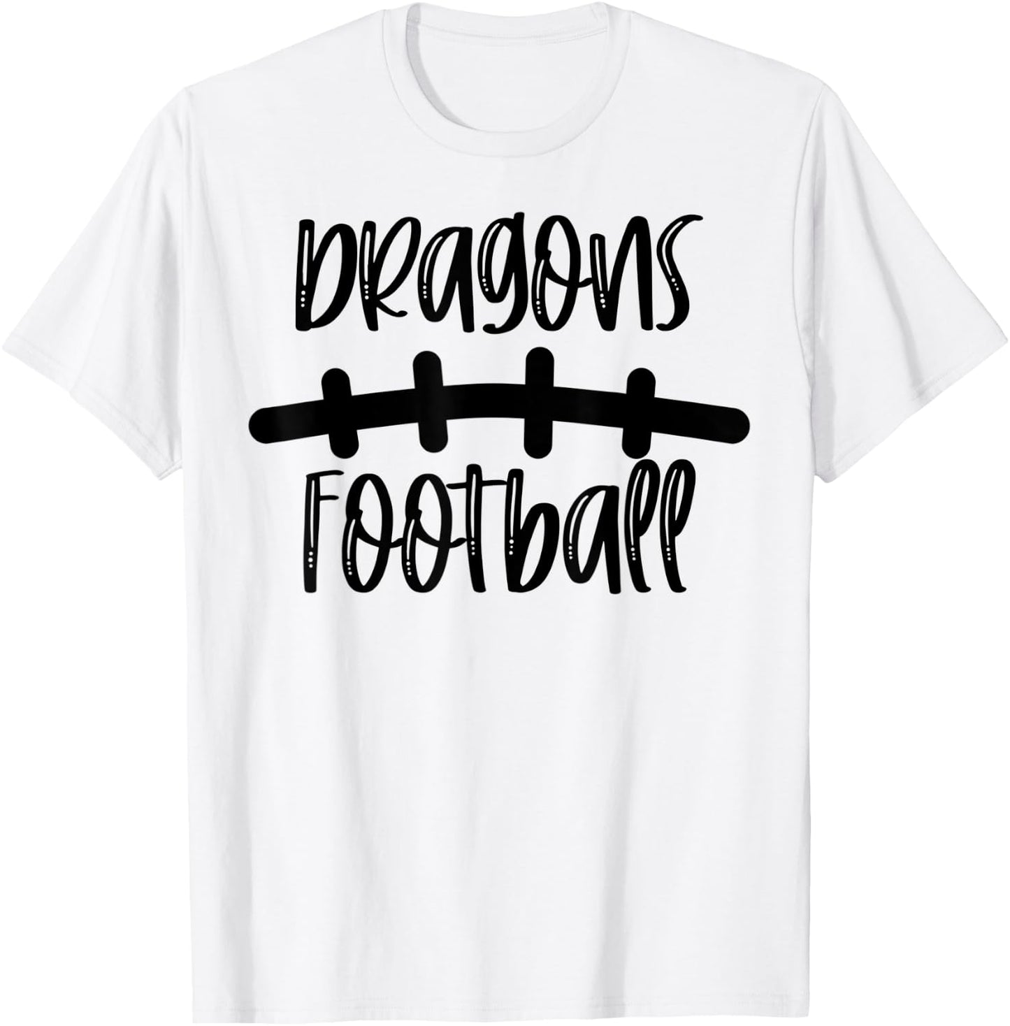 Dragons Football School Spirit Team Mascot Game Night T-Shirt - T-Shirt | White