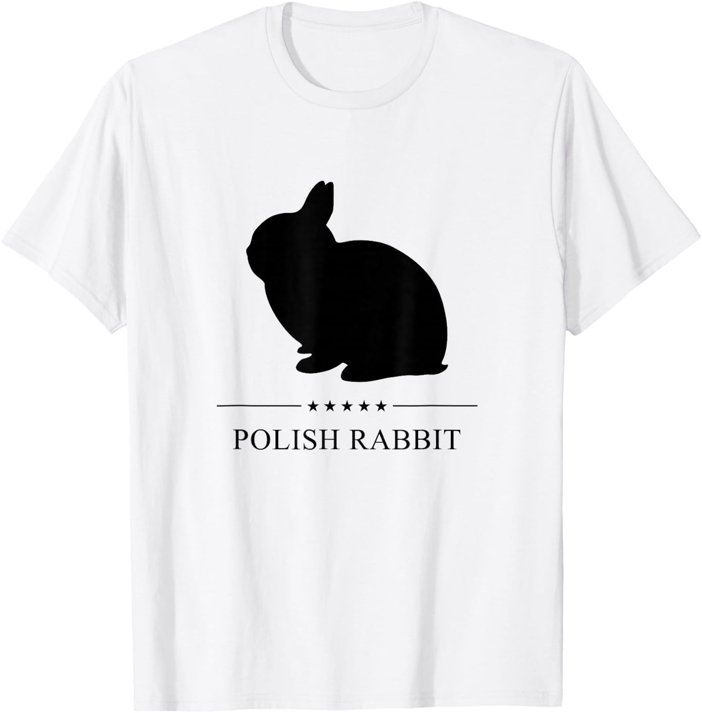 Polish Rabbit Black Silhouette T-Shirt - T-Shirt | White