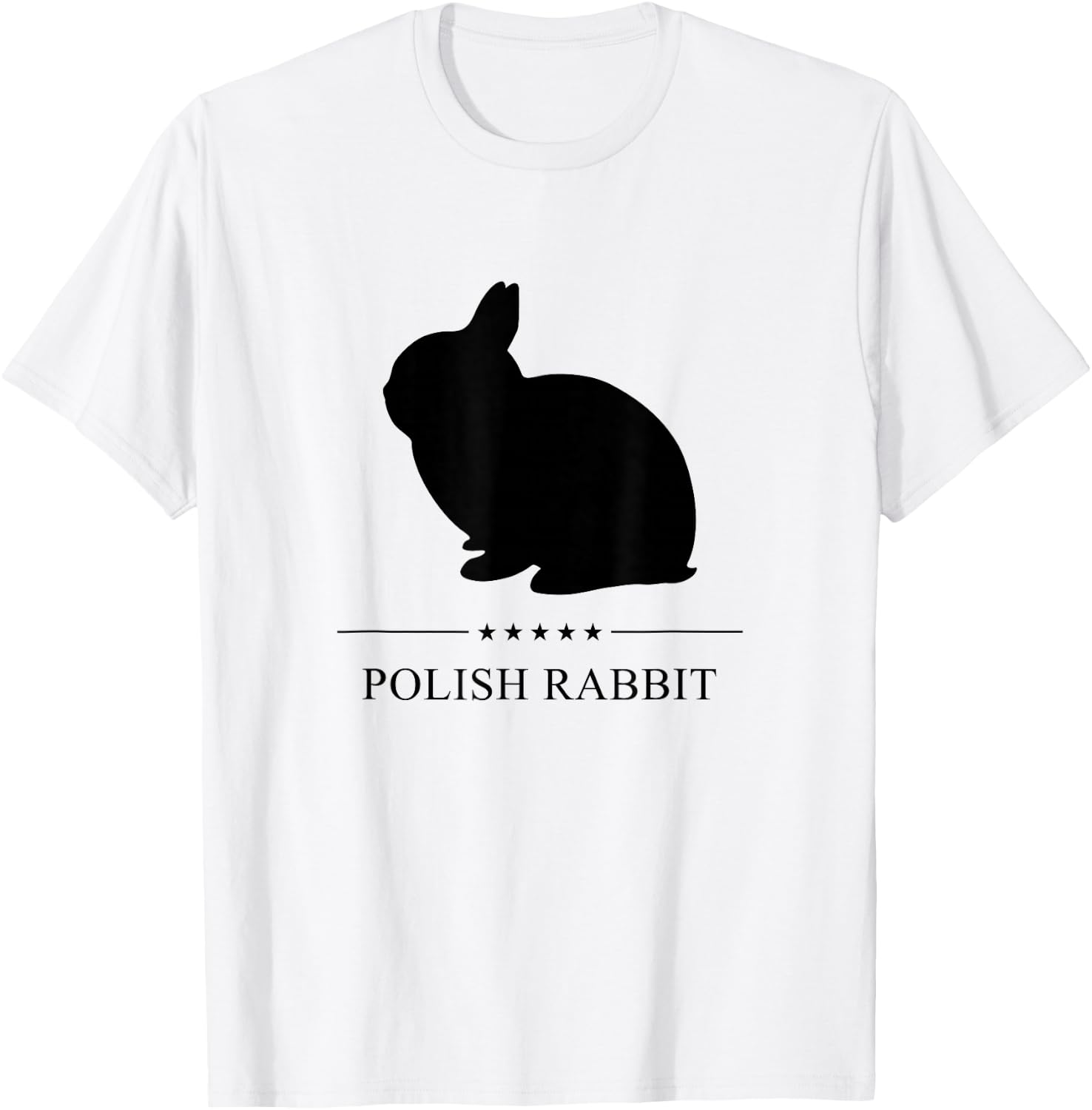 Polish Rabbit Black Silhouette T-Shirt - T-Shirt | White