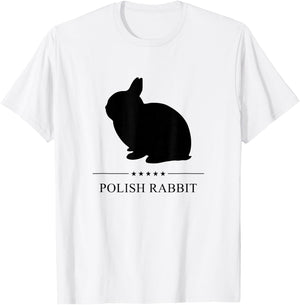 Polish Rabbit Black Silhouette T-Shirt - T-Shirt | White