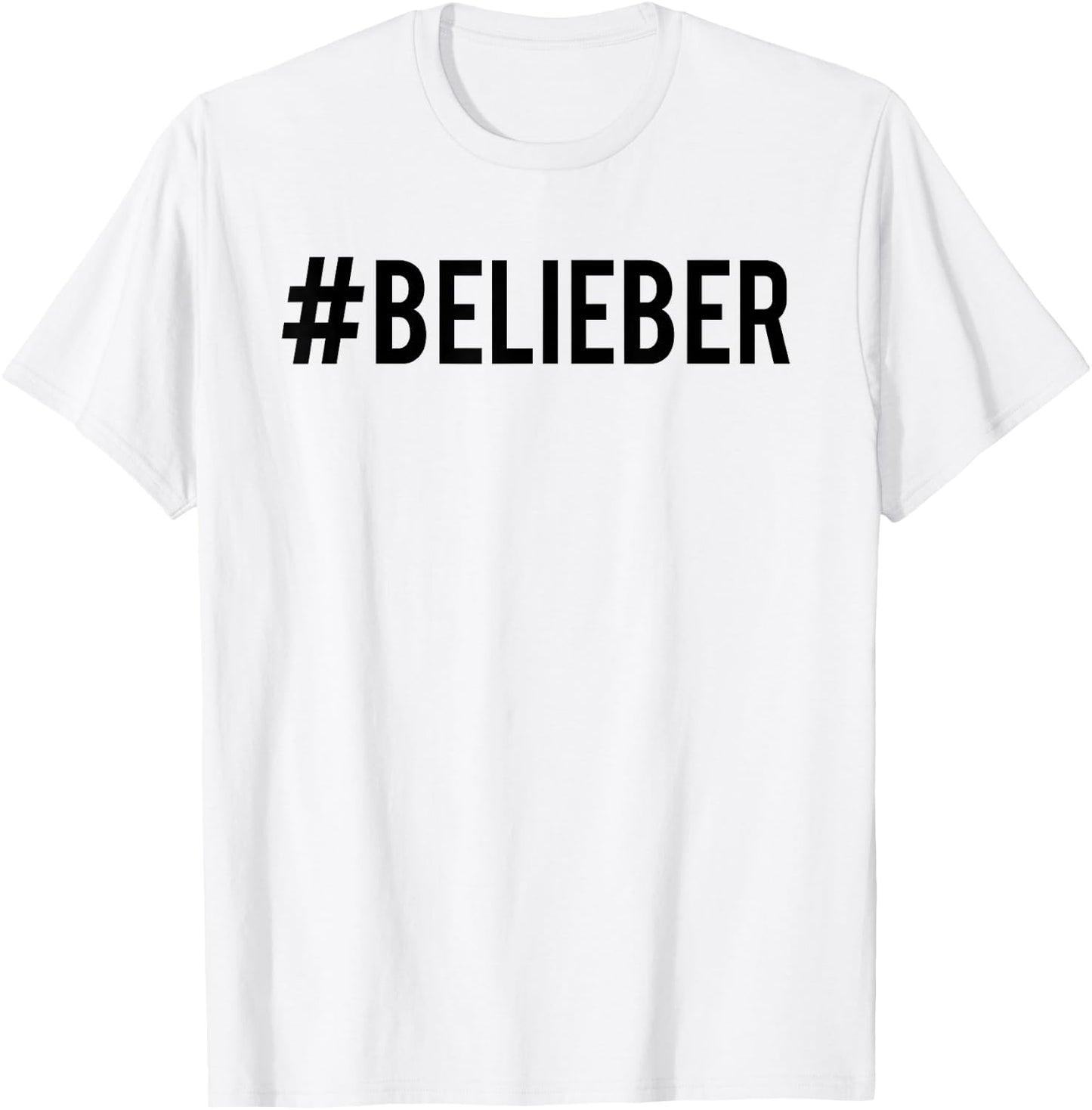 Justin Bieber Official #Belieber Hashtag T-Shirt - T-Shirt | White