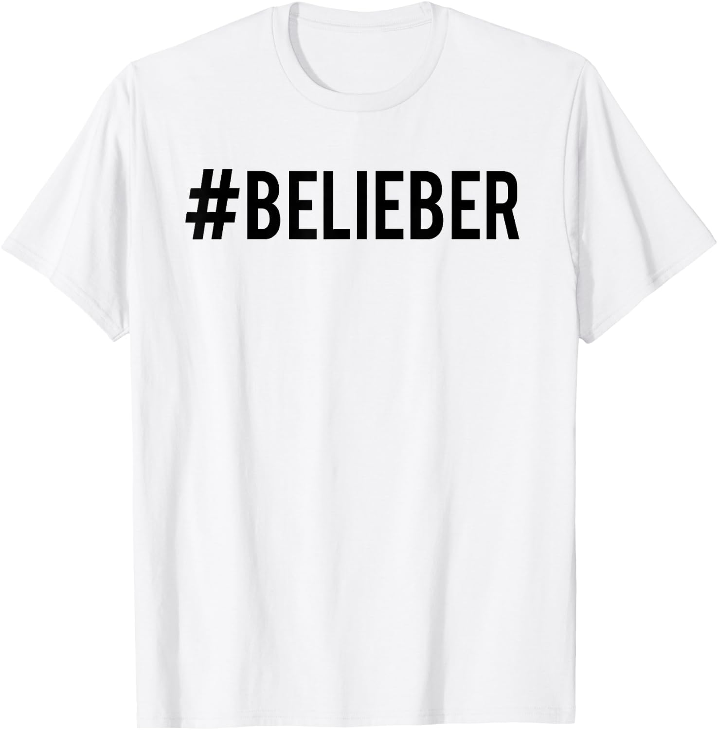 Justin Bieber Official #Belieber Hashtag T-Shirt - T-Shirt | White
