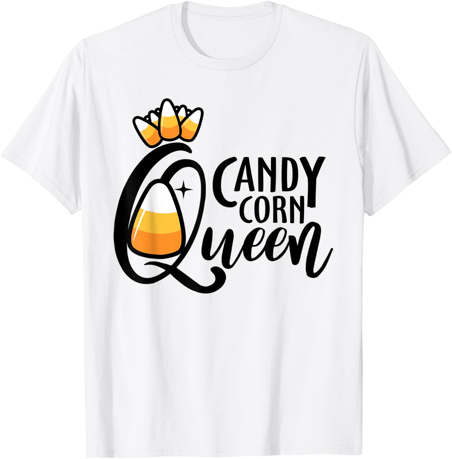 Candy Corn Queen Funny Halloween Costume T-Shirt - T-Shirt | White