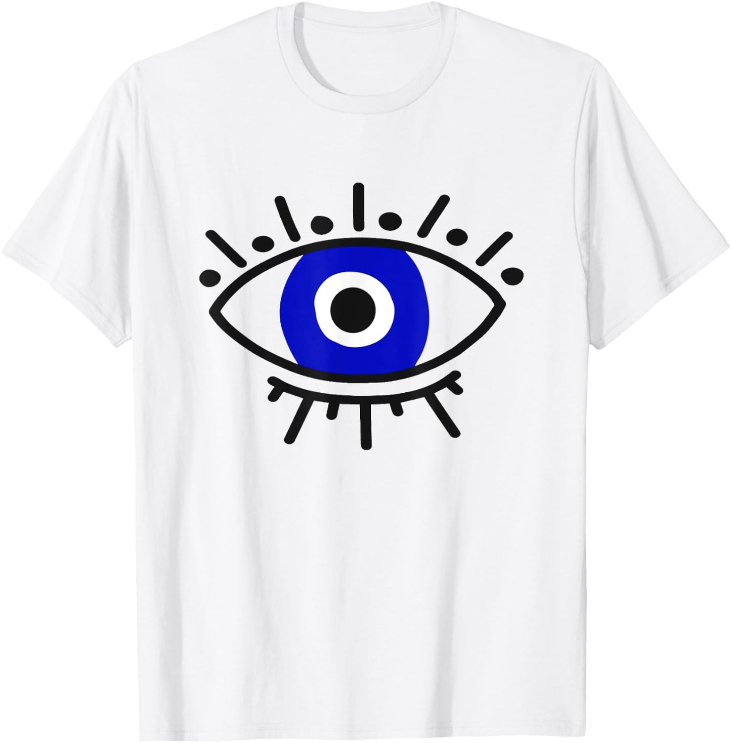 Evil Eye Curse Protection Hand of Hamsa Seeing Eyes Evil Eye T-Shirt - T-Shirt | White