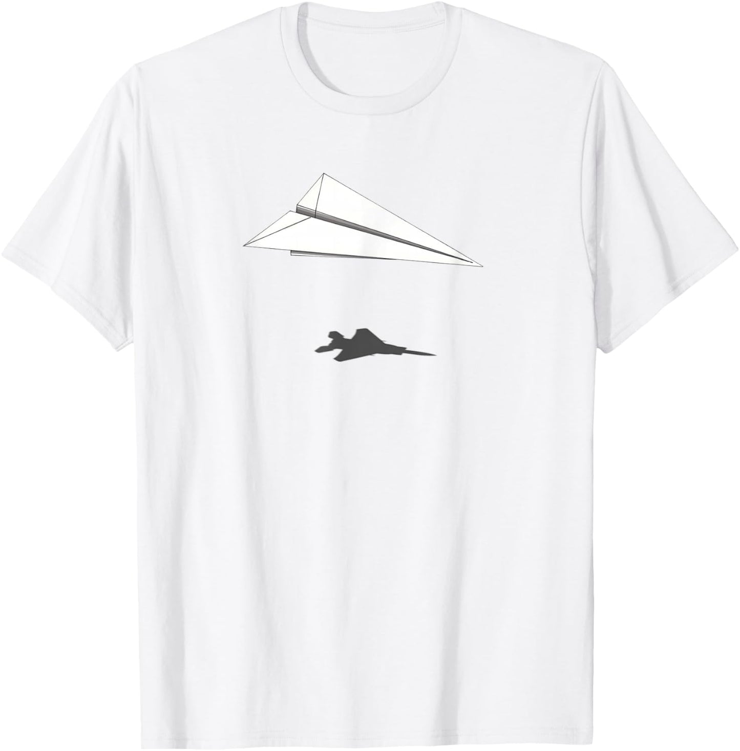 Paper Airplane Shadow F-15 Eagle T-Shirt - T-Shirt | White