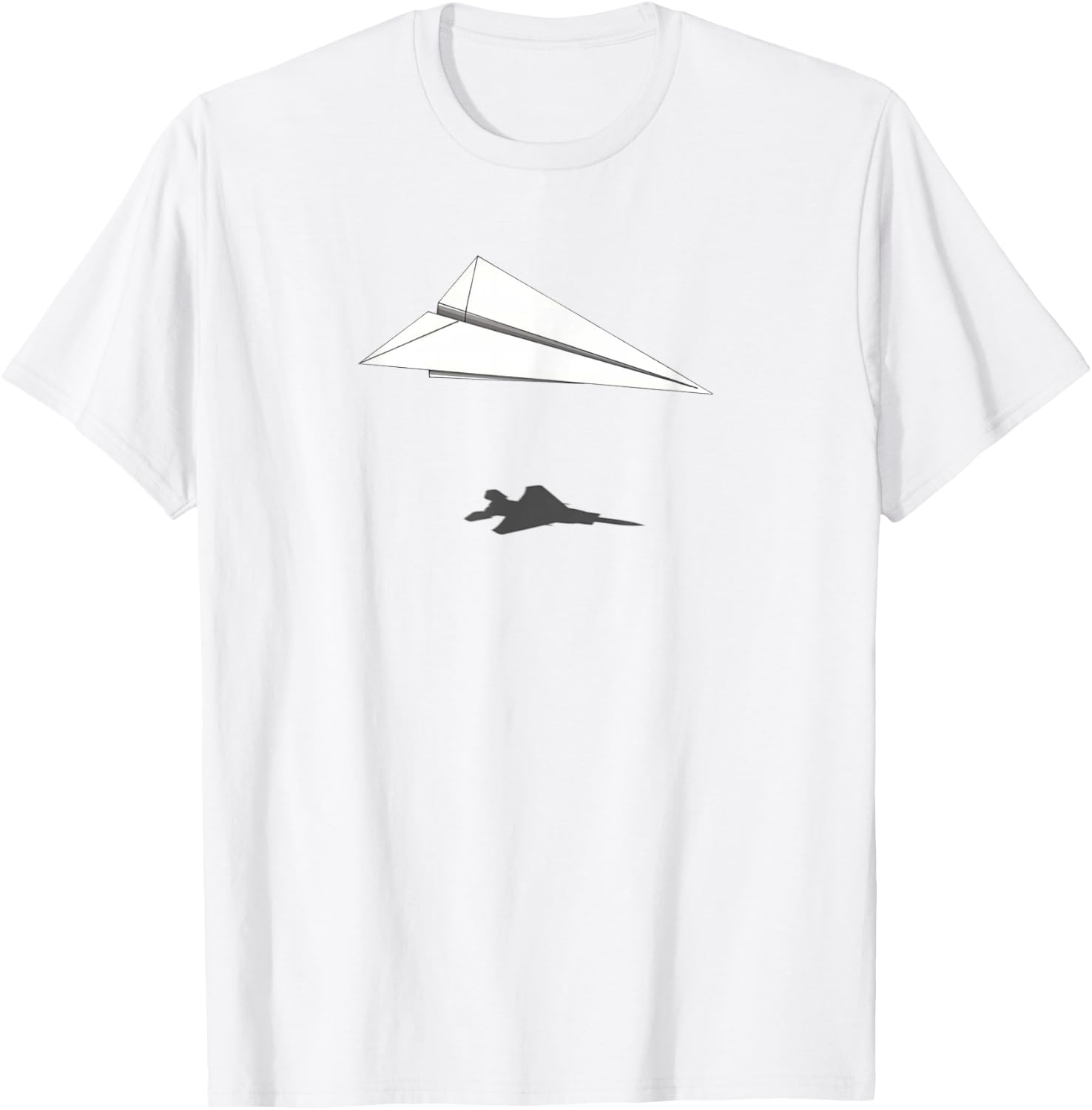 Paper Airplane Shadow F-15 Eagle T-Shirt - T-Shirt | White