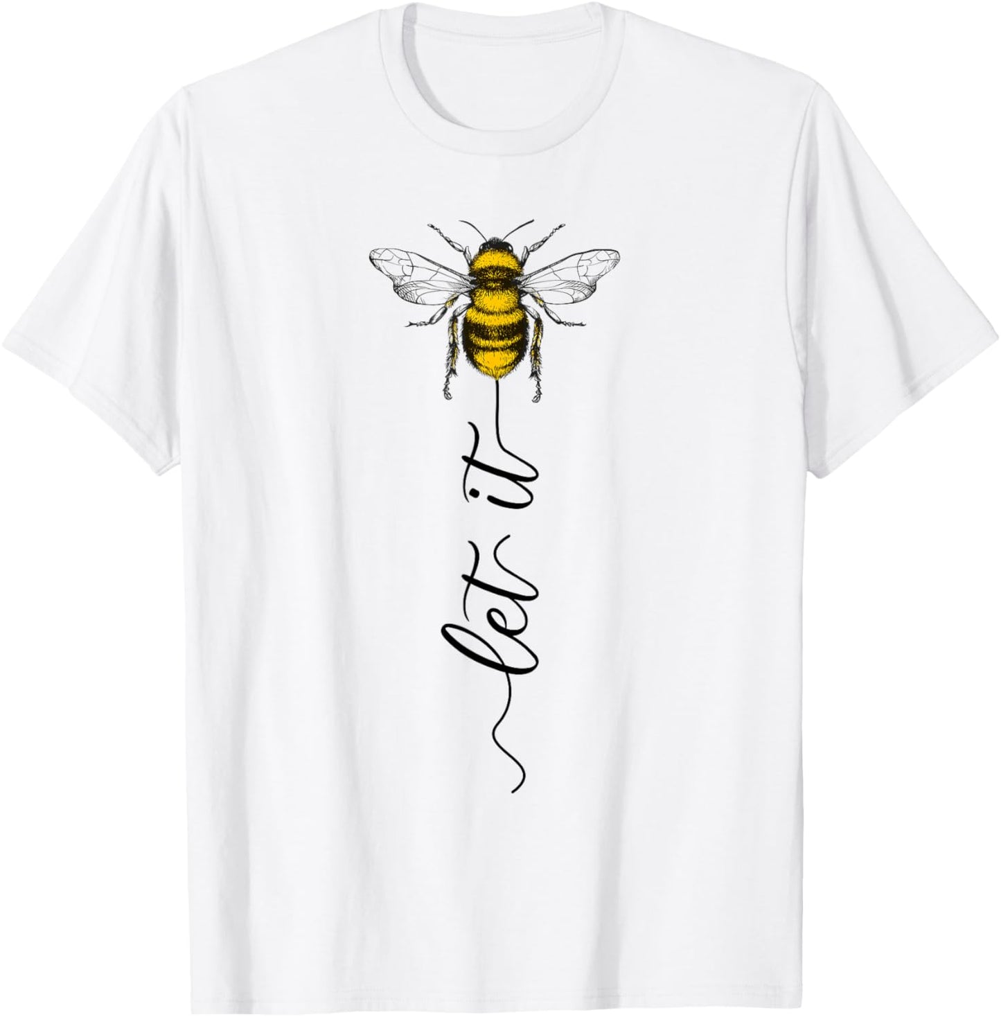 Let It Bee Bienen Wespen Blume Zeichnung Organiqed Cute Bee Beekeeper Line Art Lady T-Shirt - T-Shirt | White
