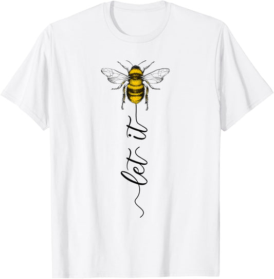 Let It Bee Bienen Wespen Blume Zeichnung Organiqed Cute Bee Beekeeper Line Art Lady T-Shirt - T-Shirt | White