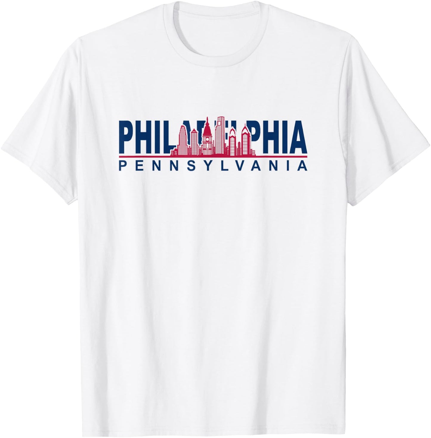 Philadelphia Pennsylvania Cityskype - Philadelphia Skyline T-Shirt - T-Shirt | White