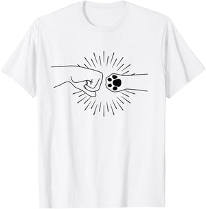 Cat Lover Fist Bump Women Girls Kids T-Shirt - T-Shirt | White