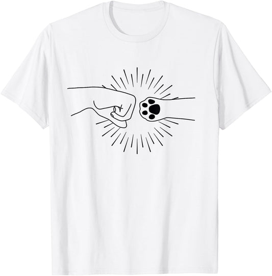 Cat Lover Fist Bump Women Girls Kids T-Shirt - T-Shirt | White
