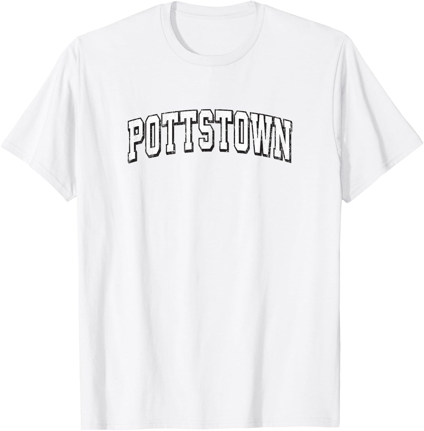 Pottstown Pennsylvania Vintage Athletic Sports B&W Print T-Shirt - T-Shirt | White