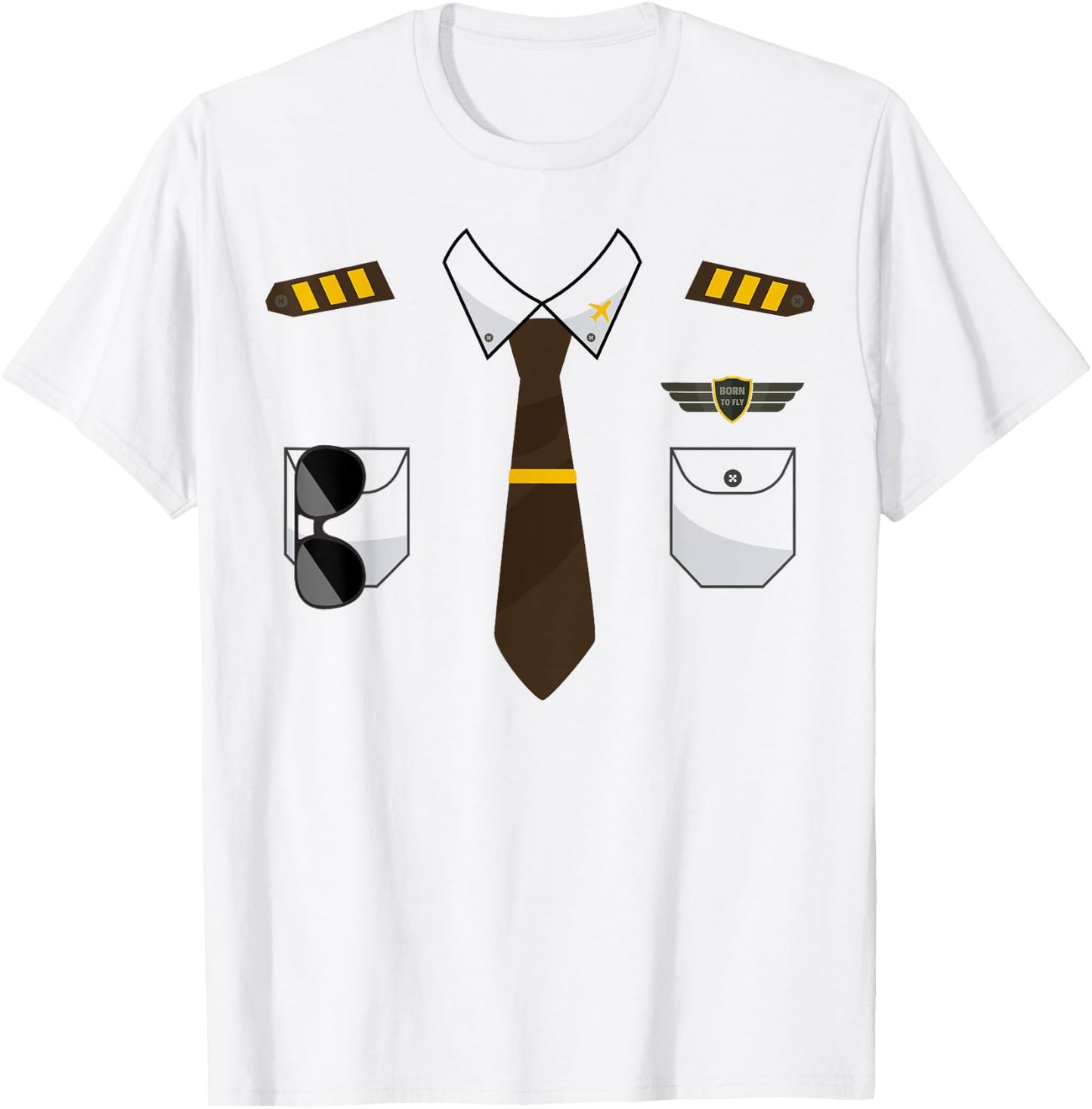 Pilot Costume Birthday Kids Airplane Pilot Halloween T-Shirt - T-Shirt | White