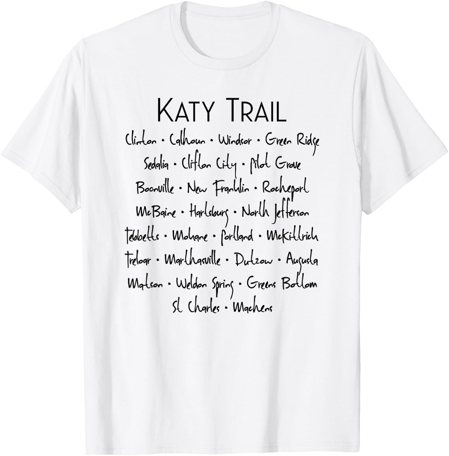 Katy Trail Missouri Trailheads T-Shirt - T-Shirt | White