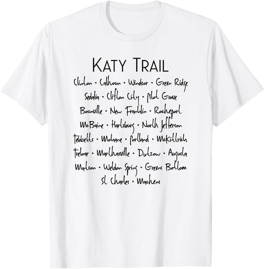 Katy Trail Missouri Trailheads T-Shirt - T-Shirt | White