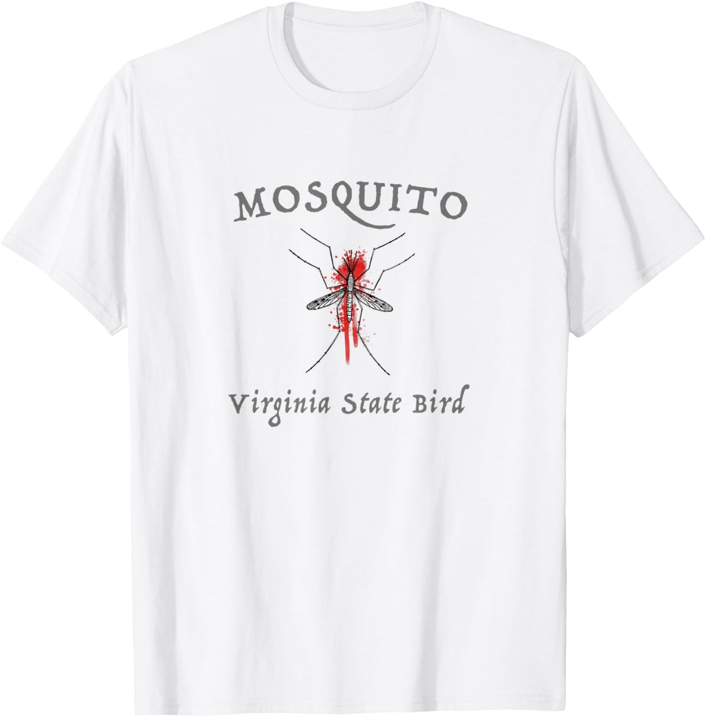 Mosquito Virginia State Bird Funny Graphic T-Shirt - T-Shirt | White