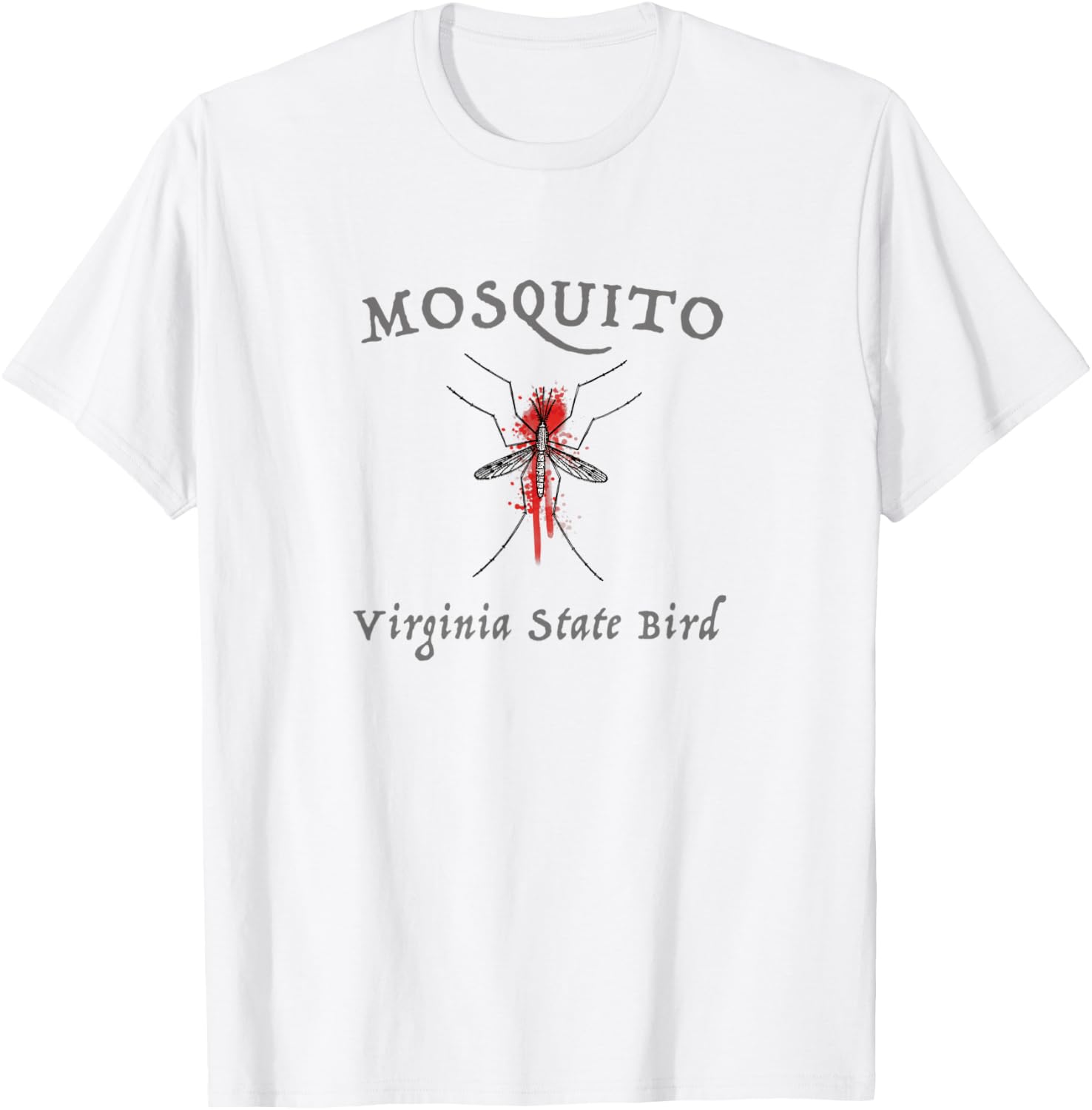 Mosquito Virginia State Bird Funny Graphic T-Shirt - T-Shirt | White