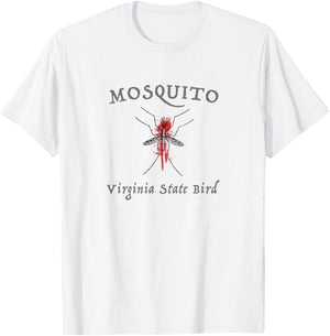 Mosquito Virginia State Bird Funny Graphic T-Shirt - T-Shirt | White
