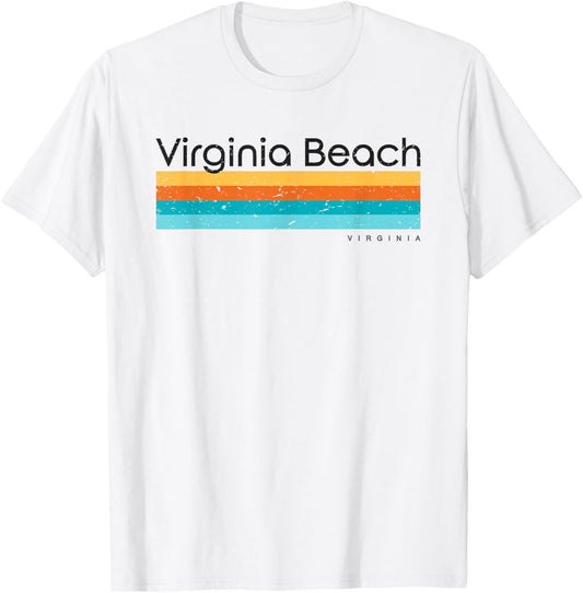 Vintage Virginia Beach Virginia VA Retro Design T-Shirt - T-Shirt | White