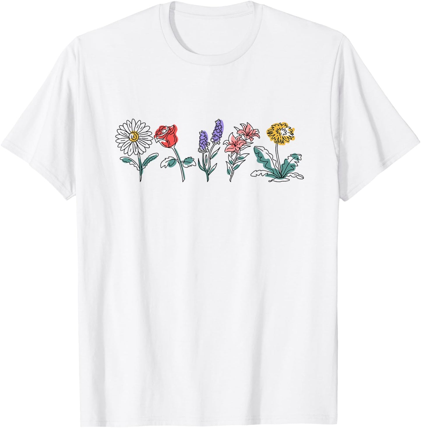 Vintage Inspired Botanical Flower Gardener Naturalist Flower T-Shirt - T-Shirt | White