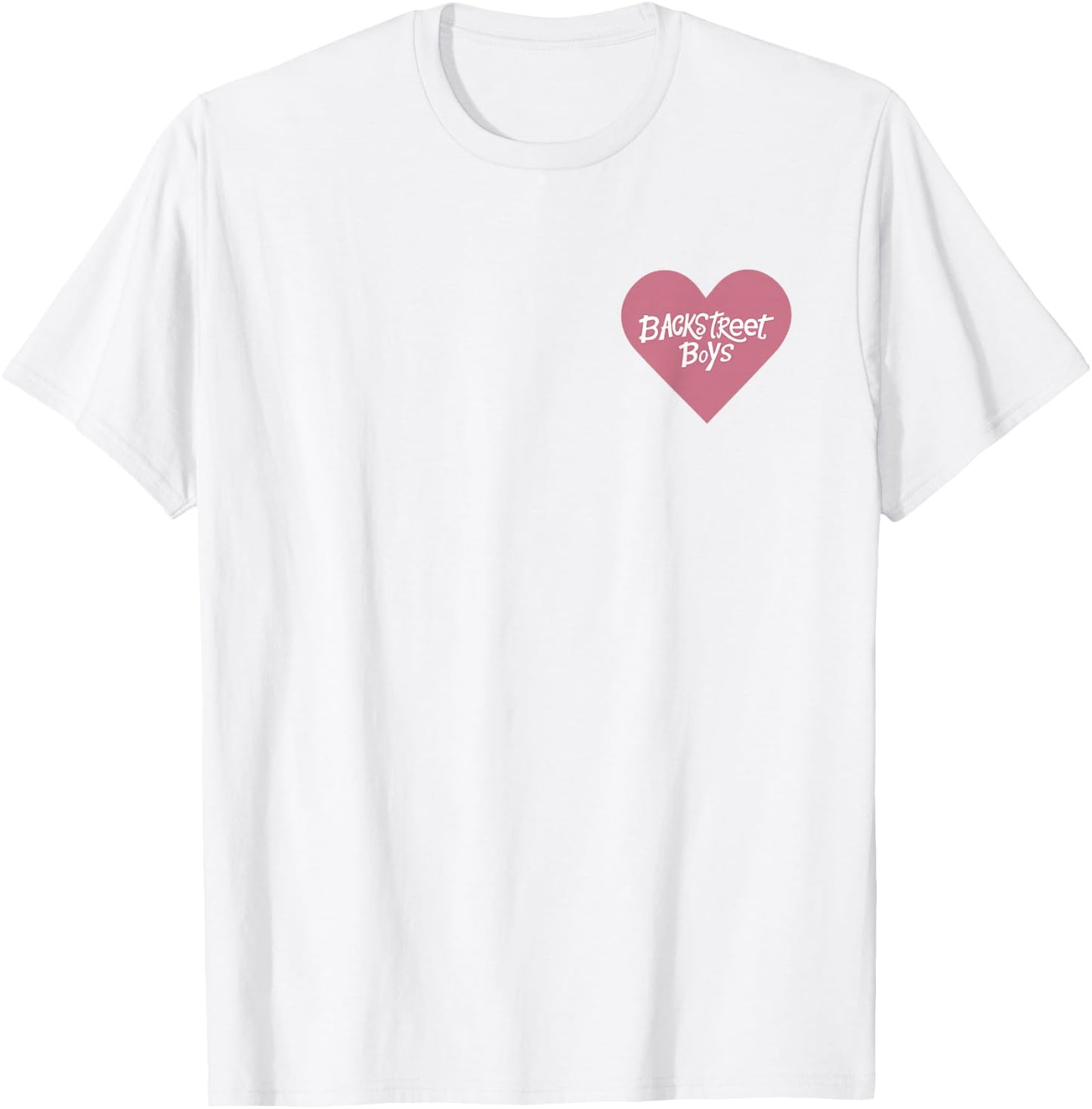 Backstreet Boys – Pink Heart Logo Pocket T-Shirt - T-Shirt | White