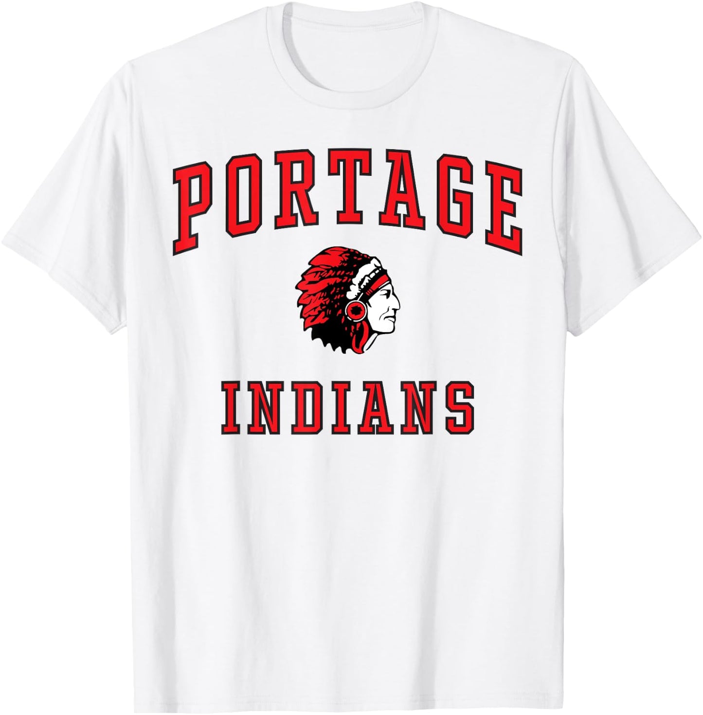 Portage High School Indians C1 T-Shirt - T-Shirt | White