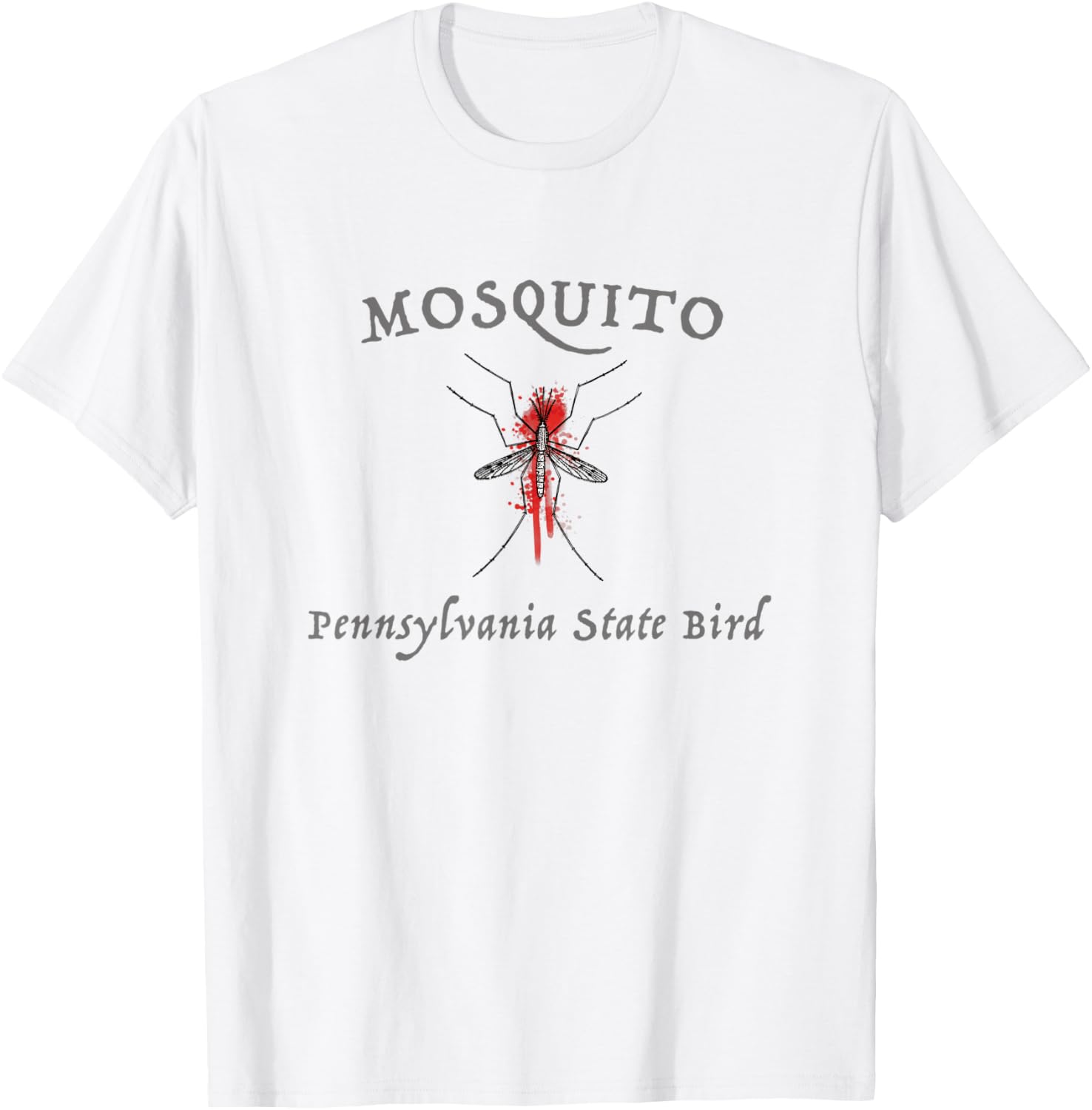 Mosquito Pennsylvania State Bird Funny Graphic T-Shirt - T-Shirt | White