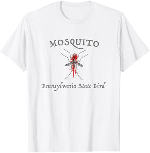 Mosquito Pennsylvania State Bird Funny Graphic T-Shirt - T-Shirt | White