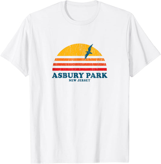 Asbury Park New Jersey NJ Vintage Graphic 70s T-Shirt - T-Shirt | White