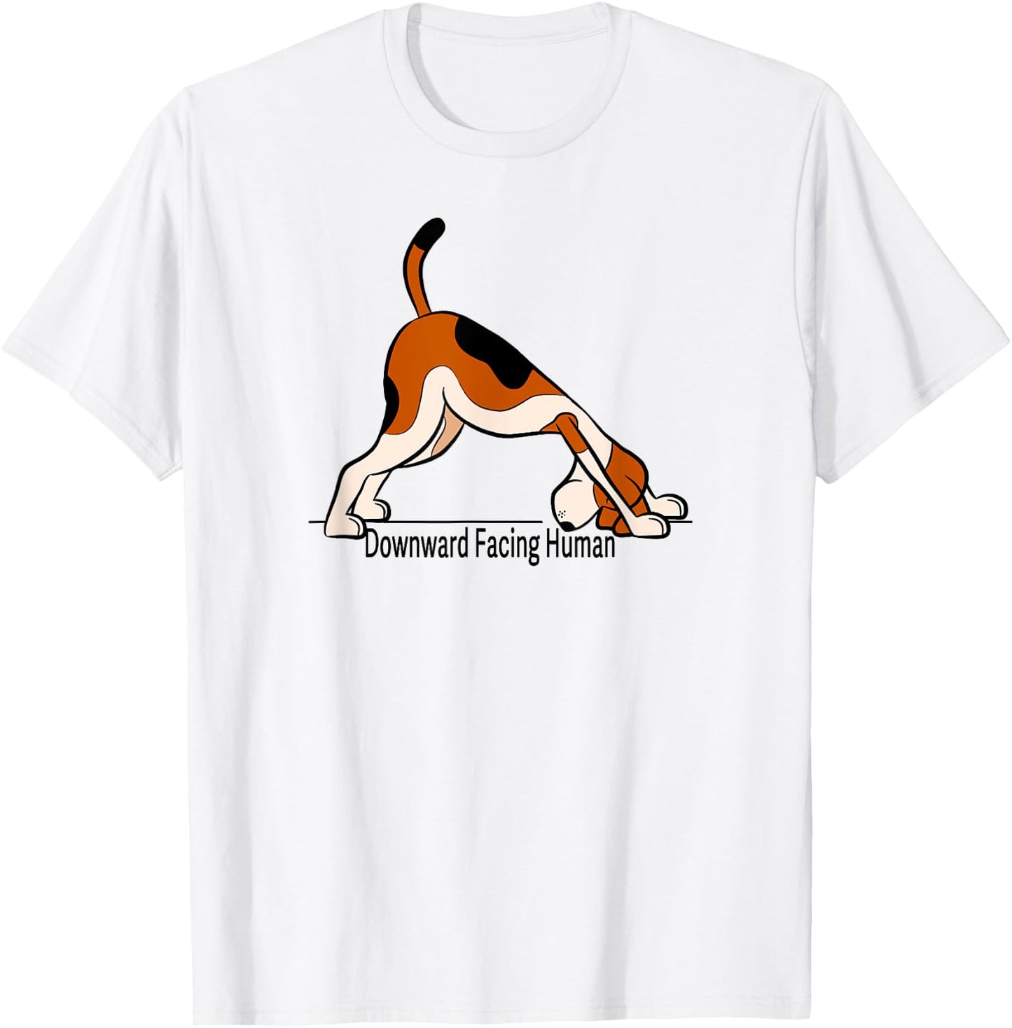 Downward Facing Human - men funny dog yoga T-Shirt - T-Shirt | White