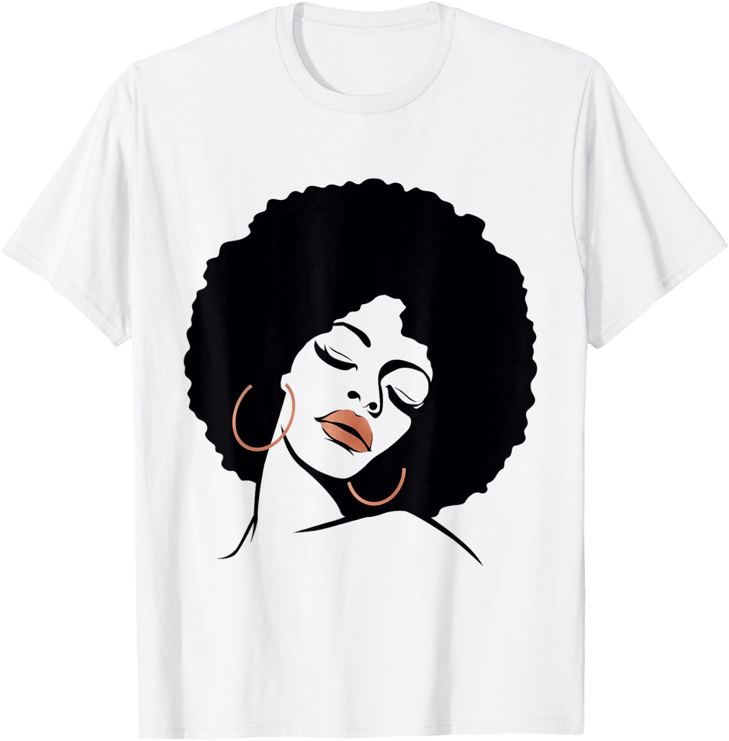 Black Girl Magic Shirt Natural Hair Afro Rose Gold Red Lips T-Shirt - T-Shirt | White