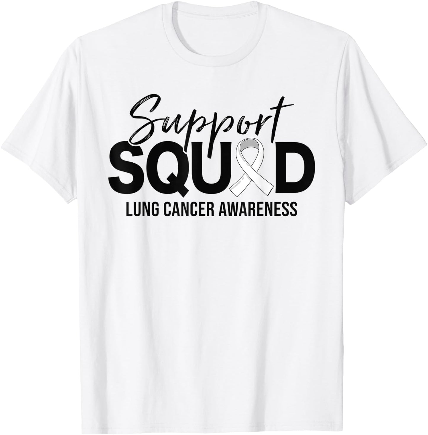 Support Squad Lung Cancer Awareness Support T-Shirt - T-Shirt | White