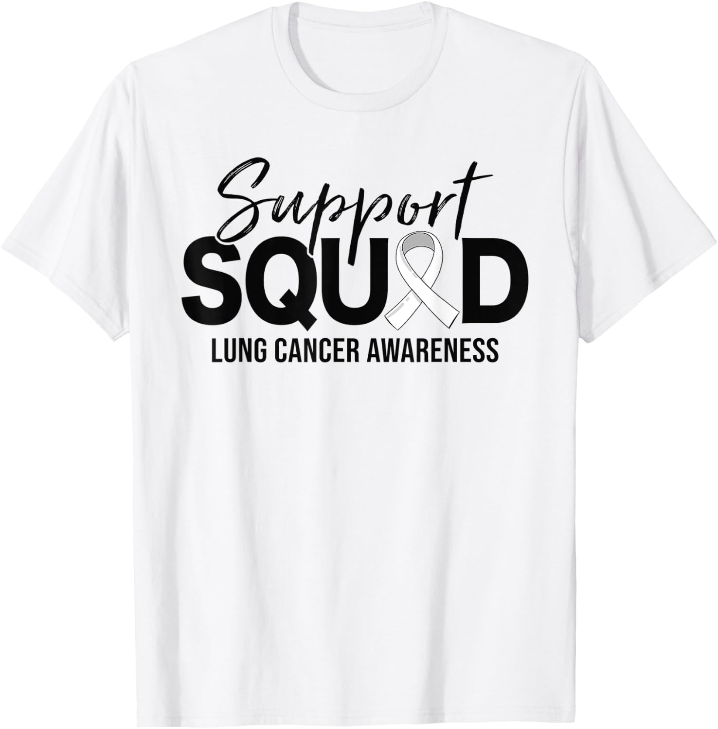 Support Squad Lung Cancer Awareness Support T-Shirt - T-Shirt | White