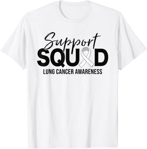 Support Squad Lung Cancer Awareness Support T-Shirt - T-Shirt | White
