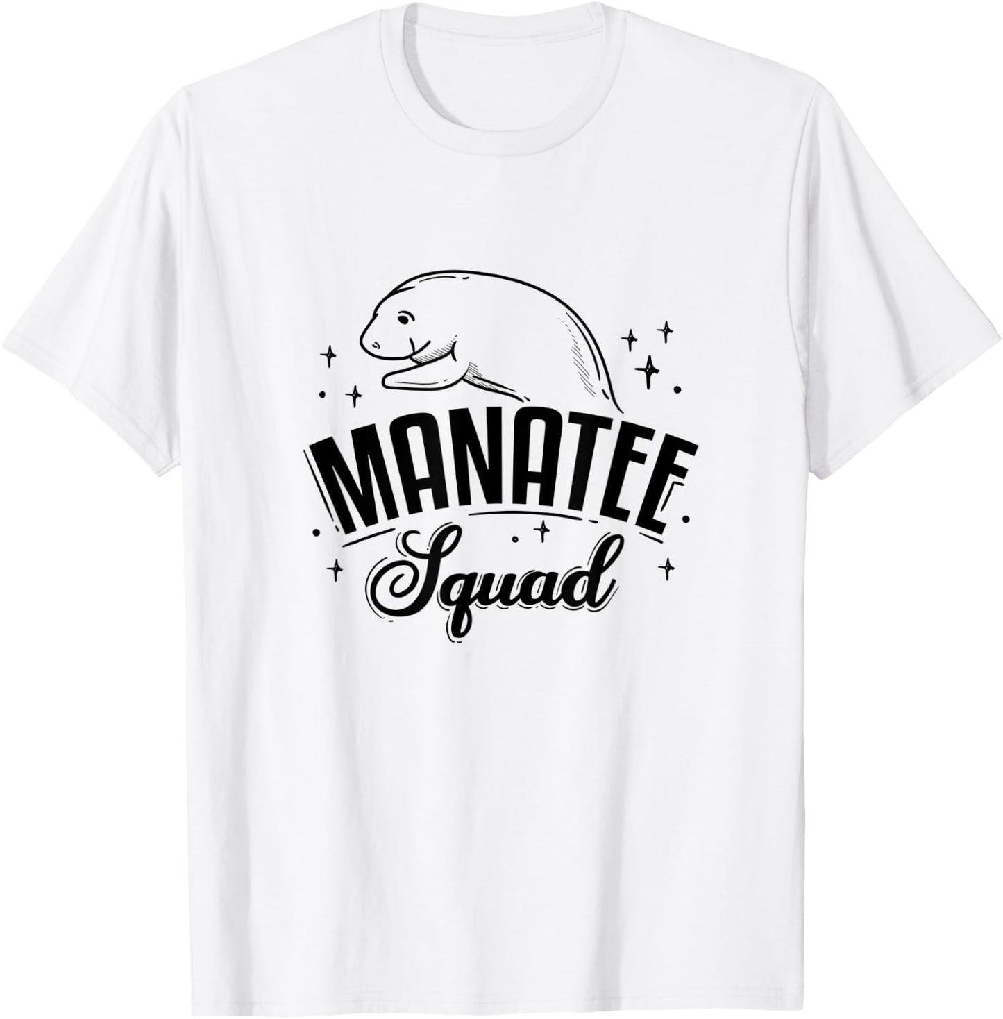 Manatee Squad Funny Saying Cute Manatee Wildlife T-Shirt - T-Shirt | White