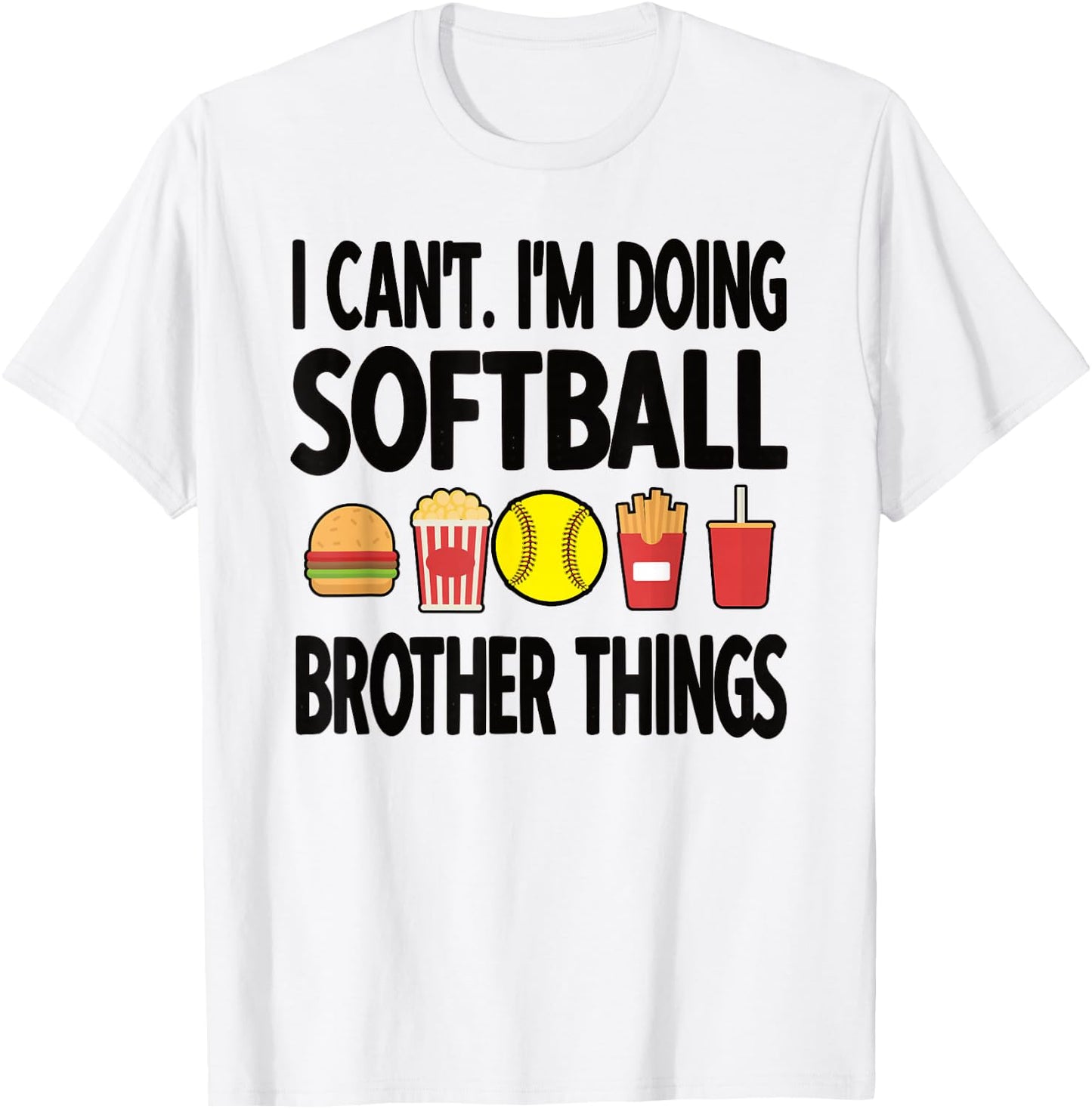Softball Brother Things Proud Softball Player Bro T-Shirt - T-Shirt | White