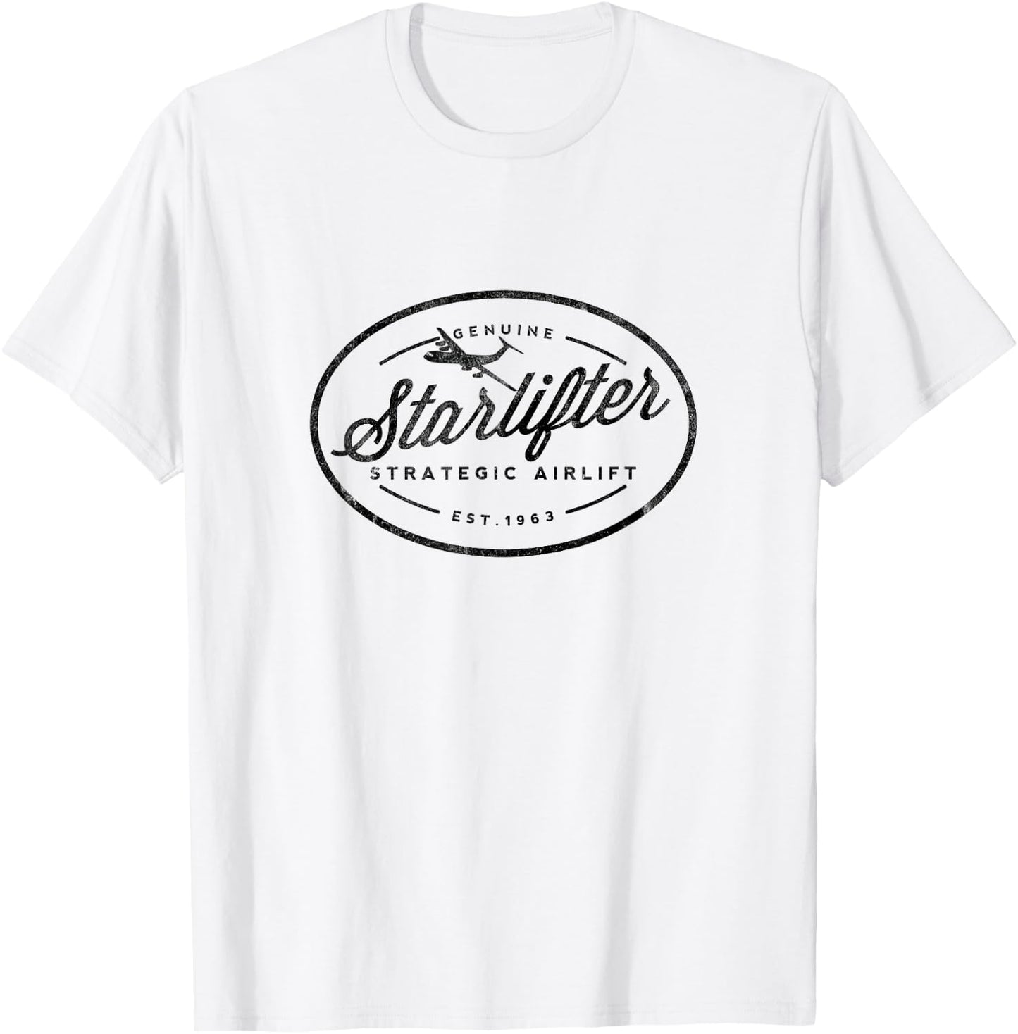 C-141 Genuine Starlifter Airlift Cargo Airplane T-Shirt - T-Shirt | White