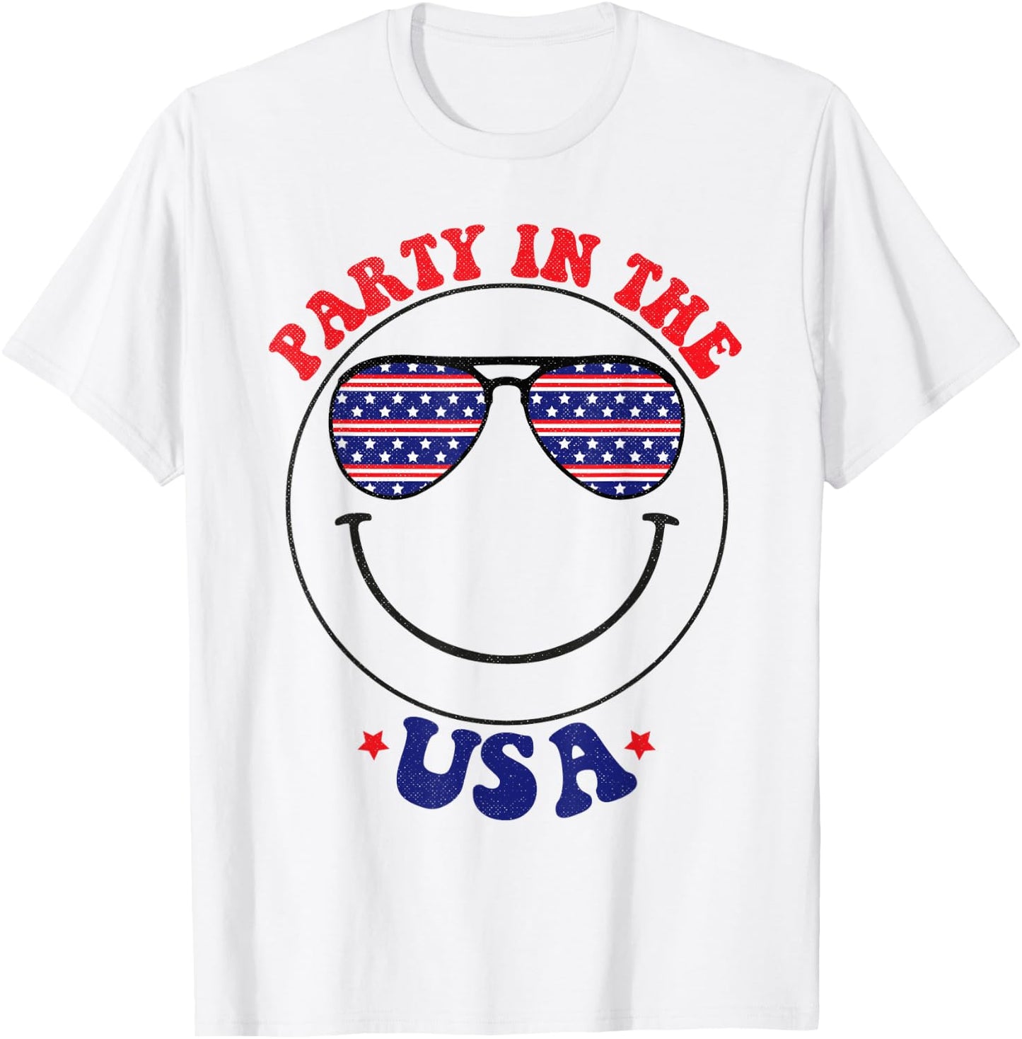 Party in the USA July 4th America Flag Patriot USA T-Shirt - T-Shirt | White