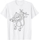 Cute monkey to paint and color in for children T-Shirt - T-Shirt | White