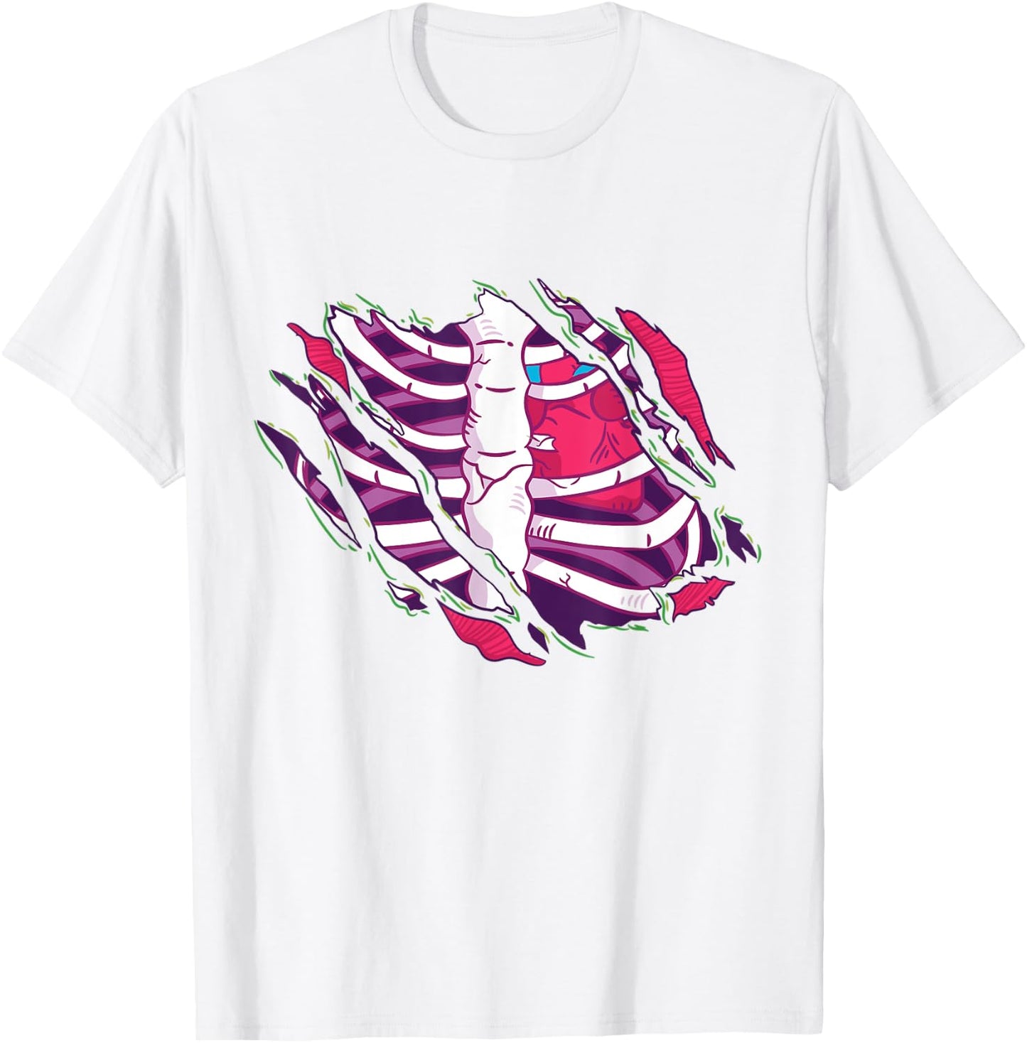 Zombie Ribcage Bones Costume T-Shirt - T-Shirt | White