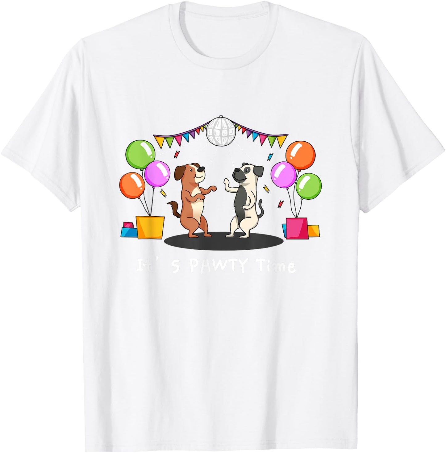 It's Pawty Time - Funny Dog Party Pun Women Girls Kids T-Shirt - T-Shirt | White