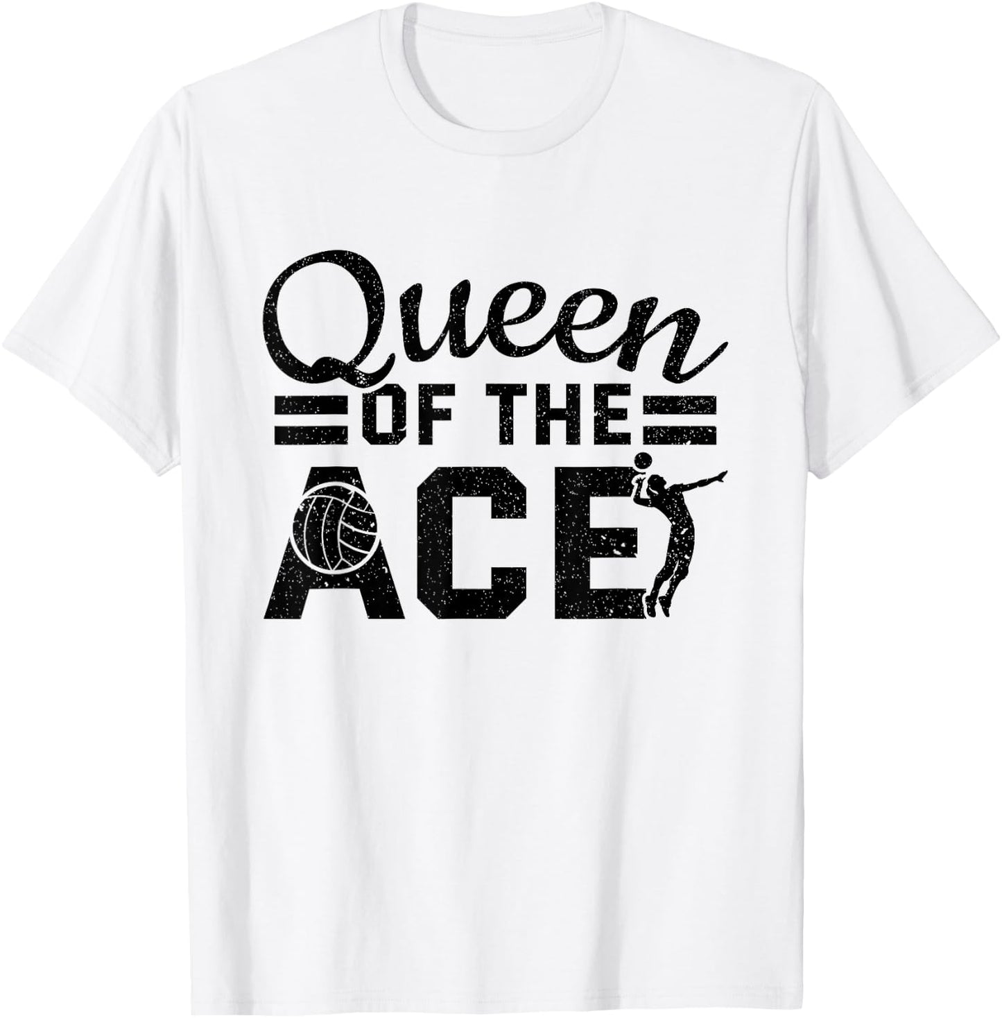 Volleyball Team Player Queen Of The Ace Women Volleyball T-Shirt - T-Shirt | White