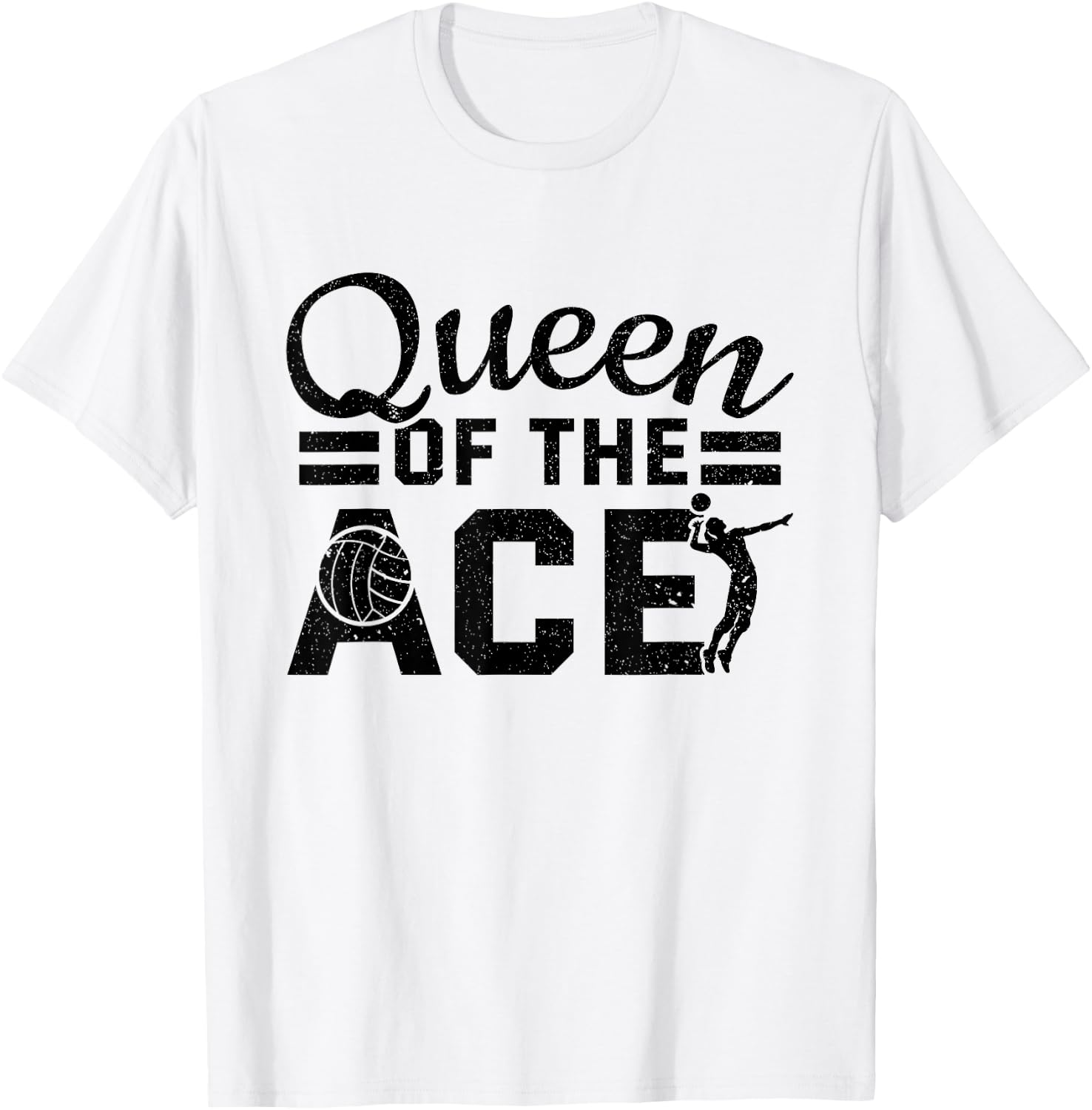Volleyball Team Player Queen Of The Ace Women Volleyball T-Shirt - T-Shirt | White