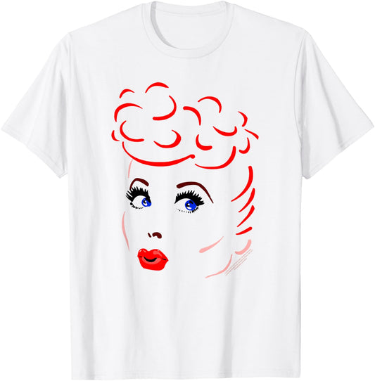 I Love Lucy Lines Face T-Shirt - T-Shirt | White